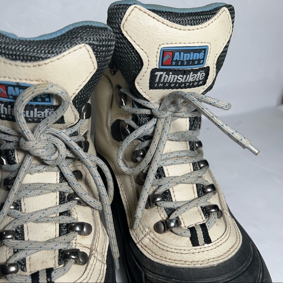 NWOT Alpine Design Summit Cream Leather Waterproof Snow/Hiking Boots Size 8 - Picture 6 of 16